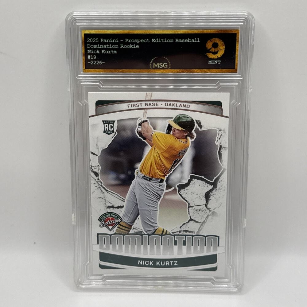 2025 Panini Prospect Edition - Domination Nick Kurtz #19 (RC) Graded 9 Mint